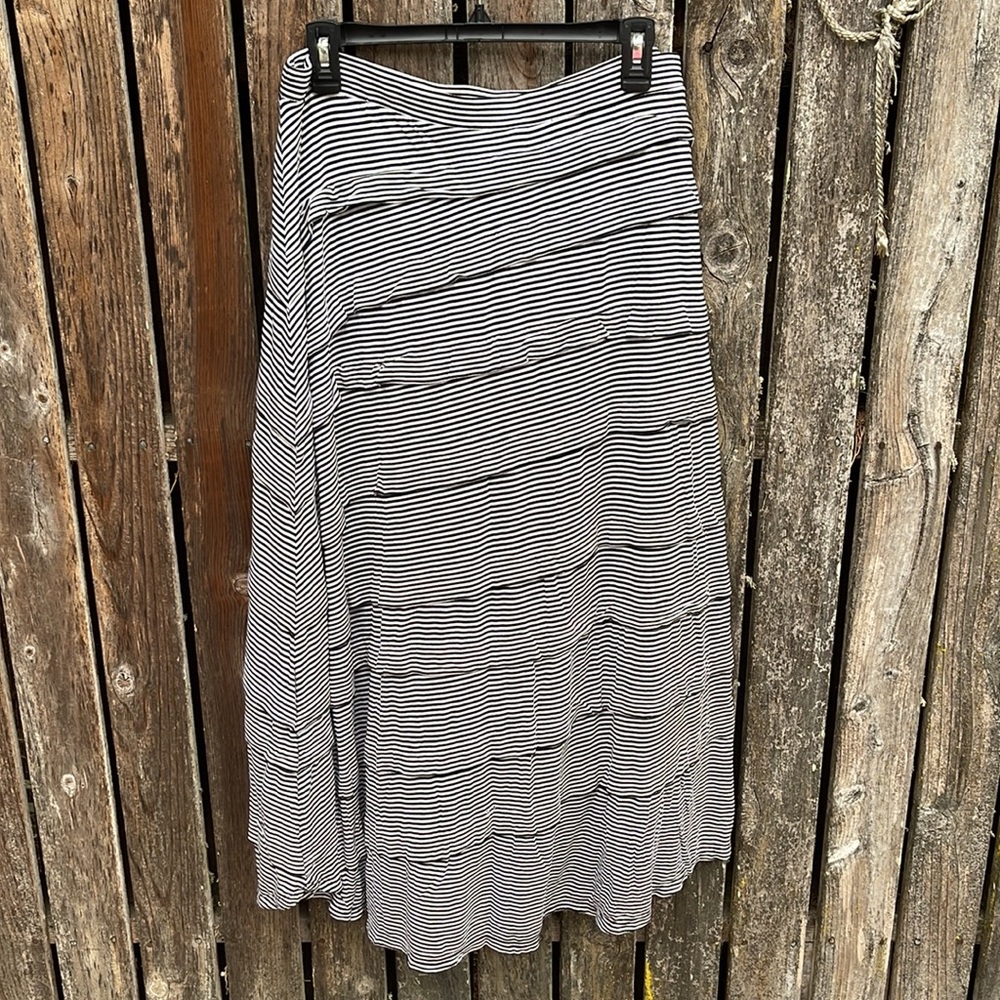INC International Concepts Black and White Striped Maxi Skirt - Picture 3 of 3